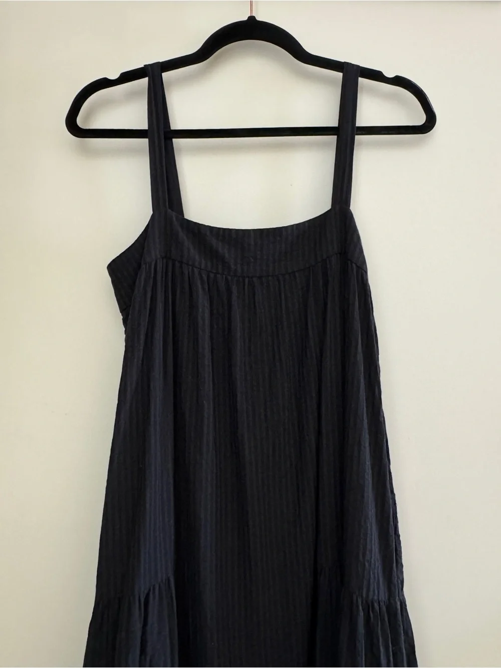 Jenni Kayne Seersucker Summer Dress in Black, Size S